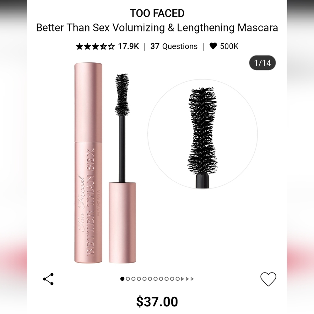 TWO FACED Better Than Sex Mascara Full Size